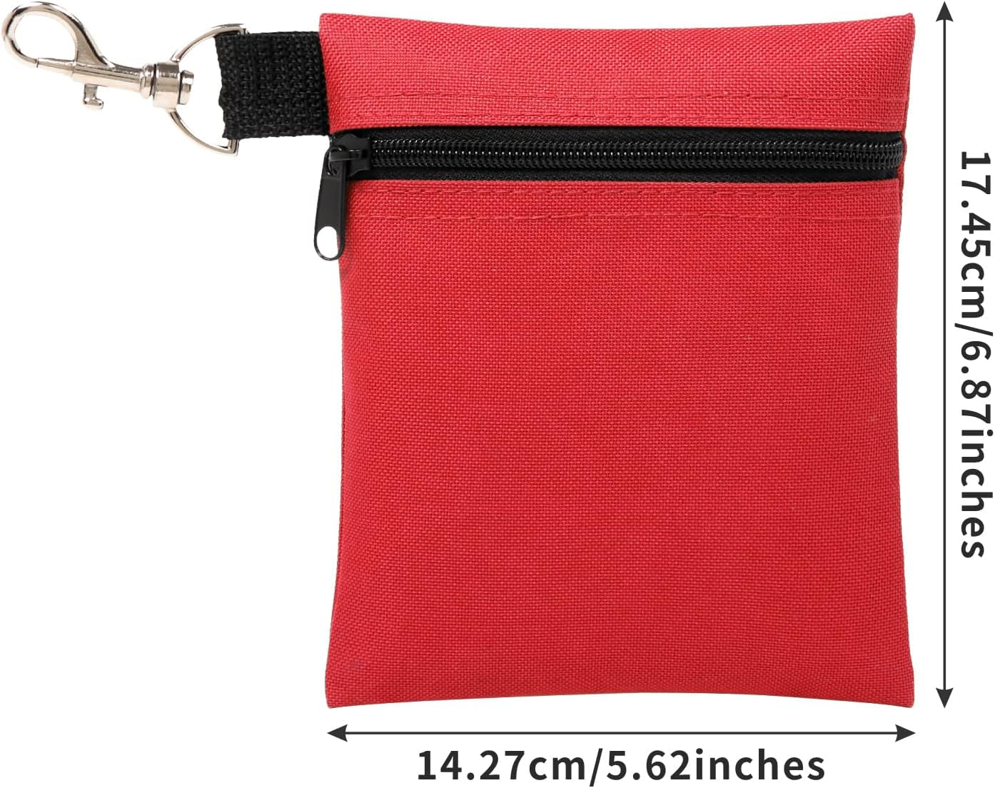 Golf Tee Pouch, 5.62 X 6.87 Inch Professional Zipper Golf Tee/Ball Pouch Bag with Metal Lobster Claw Clip