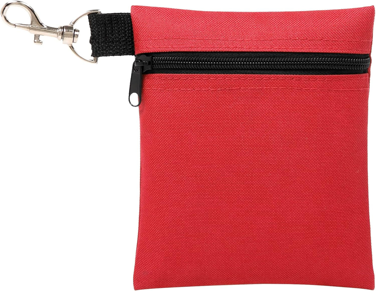 Golf Tee Pouch, 5.62 X 6.87 Inch Professional Zipper Golf Tee/Ball Pouch Bag with Metal Lobster Claw Clip