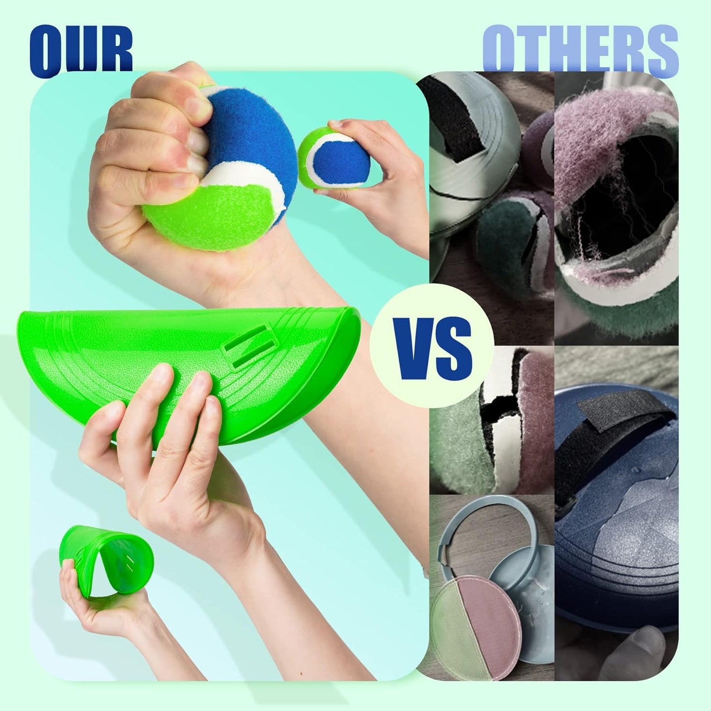 Upgraded Toss and Catch Ball Game Set, Kids Toy Stocking Stuffers for Boys Girls Ages 3-12, Includes 2 Paddles 2 Sticky Balls, Water-Resistant Indoor Outdoor Toy for Beach Pool Yard