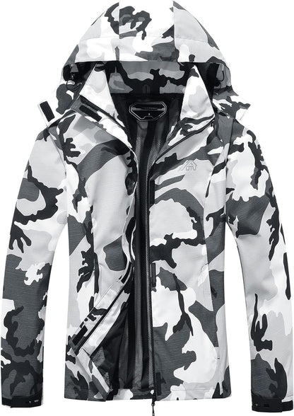 Women'S Waterproof Rain Jacket Lightweight Hooded Raincoat for Hiking Travel Outdoor