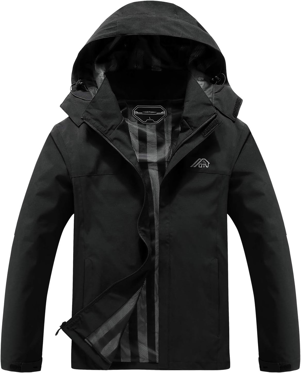 Men'S Lightweight Waterproof Hooded Rain Jacket Outdoor Raincoat Shell Jacket for Hiking Travel